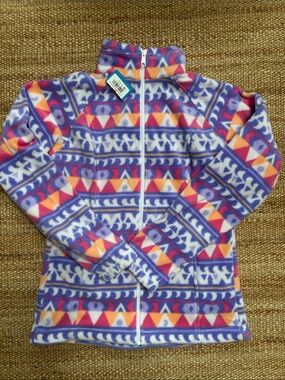 NWT Columbia Purple Geometric Zip Fleece Jacket
